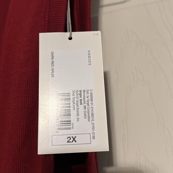 A New Day Dark Red Tank Low Neck Top Plus Women’s Size 2x - Picture 2 of 4